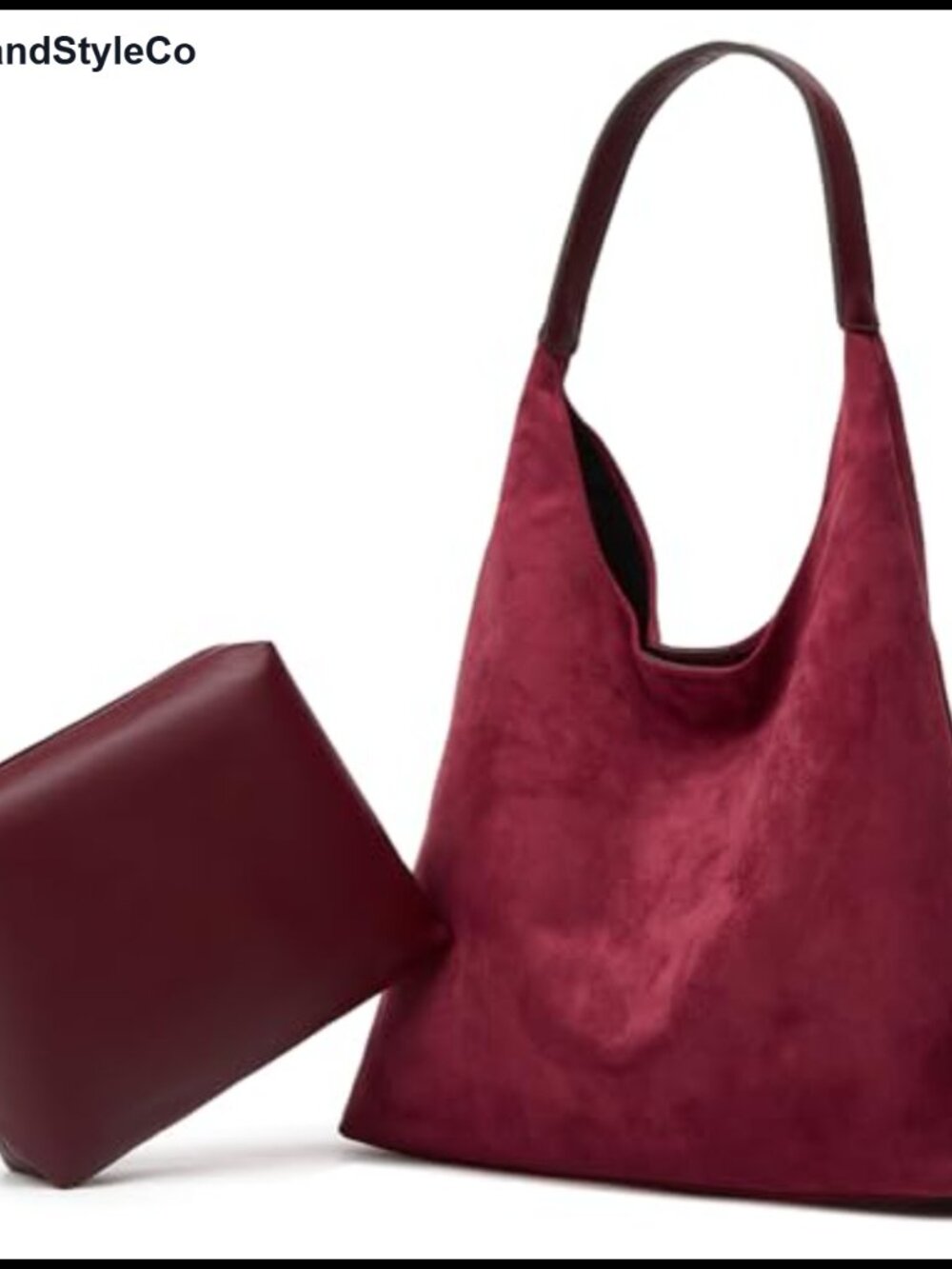 Faux Suede Slouchy Shoulder Bag Large Tote Handbag Satchel
